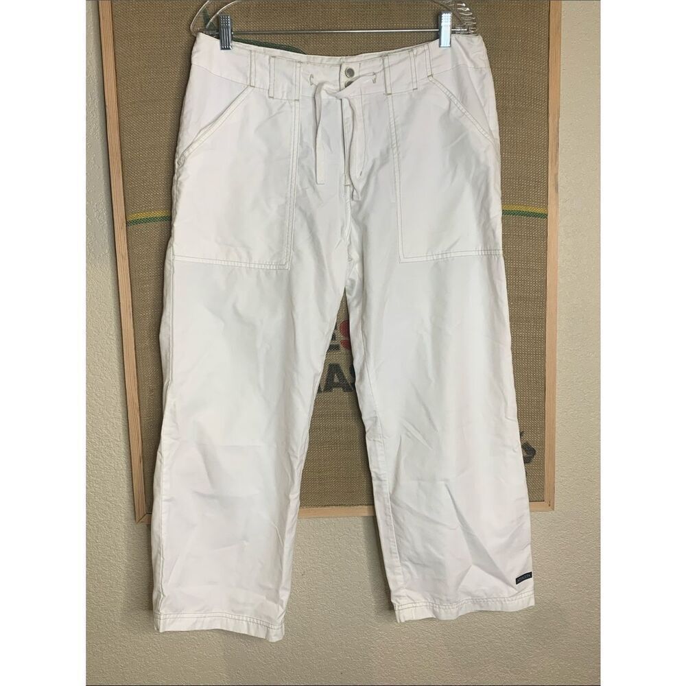 Athleta White Capris Drawstring Waist